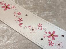 Grande uomo 桜刺しゅうストラップ ホワイトレザー_3