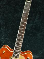Gretsch Electromatic LTD Flame Okoume Broadkaster Double-Cut with Bigsby- Roundup Orange Stain-_5