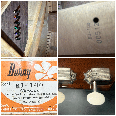 Burny BJ-100 1981年製 / Flagship Model・Solid Spruce Top・Solid Mahogany Side and back・Gibson Deluxe Peg・2-Ring Rosette・Rosewood Fingerboard and Bridge・Under Finish Large Pick guard【With Hard Case】_15