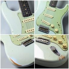 Fender Custom Shop 1960 Stratocaster Relic Painted Headcap -Aged Sonic Blue- 【3.58】_3