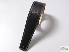 MOODY STRAPS 2.5" LEATHER BACKED GUITAR STRAP -SUEDE- BLACK/CREAM