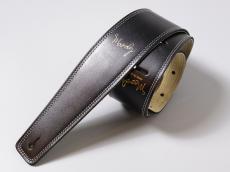 MOODY STRAPS 2.5" LEATHER BACKED GUITAR STRAP -SUEDE- BLACK/CREAM_2