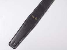 MOODY STRAPS 2.5" LEATHER BACKED GUITAR STRAP -SUEDE- BLACK/CREAM_3