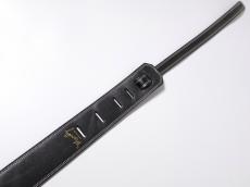 MOODY STRAPS 2.5" LEATHER BACKED GUITAR STRAP -SUEDE- BLACK/CREAM_4