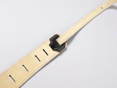 MOODY STRAPS 2.5" LEATHER BACKED GUITAR STRAP -SUEDE- BLACK/CREAM_7