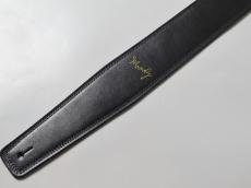 MOODY STRAPS 2.5" LEATHER BACKED GUITAR STRAP -SUEDE- BLACK/BLACK_3