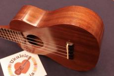 T's MS-1 Solid Mahogany Soprano with Paua Shell Rosette and Dot Markers #5611_4