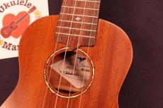 T's MS-1 Solid Mahogany Soprano with Paua Shell Rosette and Dot Markers #5611_7