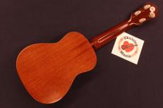T's MS-1 Solid Mahogany Soprano with Paua Shell Rosette and Dot Markers #5611_9