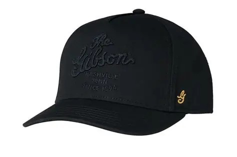 Gibson 【Gibson アパレル】Script Logo Structured Snapback (Black) / フリーサイズ [ハット]