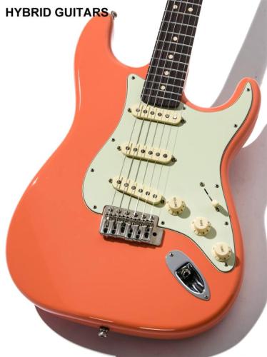 WARMOTH 60's Stratocaster Roasted Flame Maple Neck Feded Fiesta Red