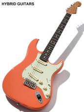 WARMOTH 60's Stratocaster Roasted Flame Maple Neck Feded Fiesta Red_3