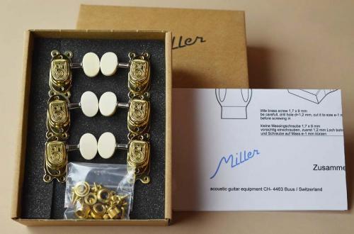 Miller #203 Tuner brass/ivoroid buttons 【ペグ】