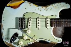 Fender Custom Shop 1961 Stratocaster Heavy Relic Super Faded Aged Sonic Blue over 3-Color Sunburst / 2023_2