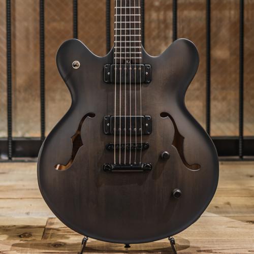 Victor Baker Guitars Model 35 Chambered Semi-hollow Black Smoke Sunburst Stain S/N:755