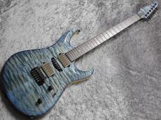 Koca Guitars Custom Order Light DC Carved 5A Quilt Maple Top/Ash 1P Back/Rosewood Neck/Ebony FB/Blue Burst_2