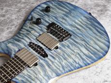 Koca Guitars Custom Order Light DC Carved 5A Quilt Maple Top/Ash 1P Back/Rosewood Neck/Ebony FB/Blue Burst_6