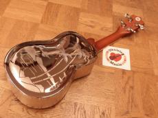 Aiersi Nickel Plated Brass Palm Tree Design Resonator Concert Ukulele #4983_9