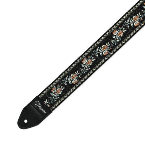 Takamine TGS-6 BK ブラック ギターストラップ 日本製 花柄