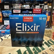 Elixir #16567　NANOWEB Light (.010-.046) 3セットボーナスパック エレキギター弦