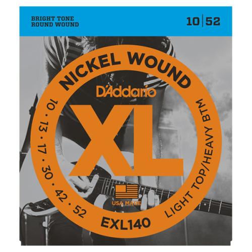 D'addario EXL140 10-52 ライトトップヘビーボトムエレキギター弦
