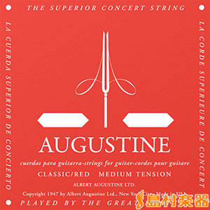 Augustine アカ6 クラシックギター弦 CLASSIC/RED ミディアムテンション 6弦:0425【バラ弦1本】