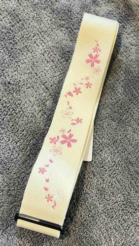 TENDER STRAP TS-2 AC 桜 ホワイト【ギターストラップ】【刺繍ストラップ】
