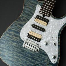 T's DST-Pro 24 Master Grade Quilt Maple w/Bird's Eye Maple Neck -Trans Blue Denim-