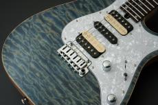 T's DST-Pro 24 Master Grade Quilt Maple w/Bird's Eye Maple Neck -Trans Blue Denim-_4