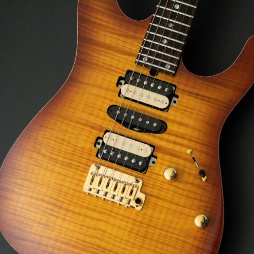 T's DST-Pro 24 5A Flame Maple -Vintage Honey Burst / Steps Black Matt Back-