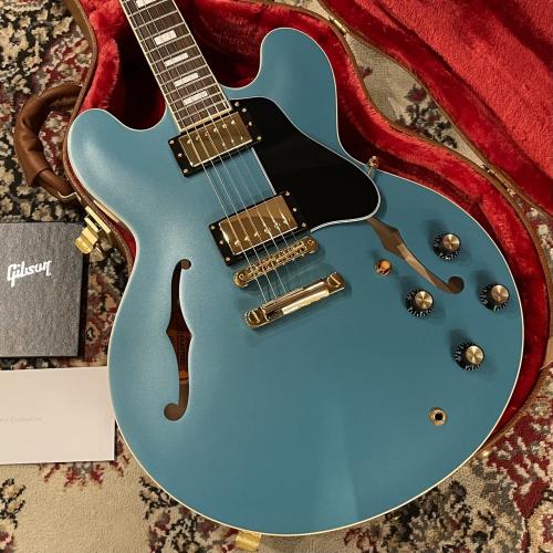Gibson Demo Guitar Mod Collection ES-335 Small Block Inlay Metallic Cyan Satin Gold HW 