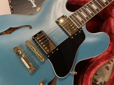 Gibson Demo Guitar Mod Collection ES-335 Small Block Inlay Metallic Cyan Satin Gold HW _3