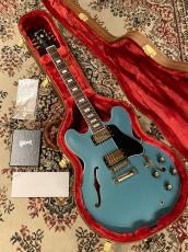 Gibson Demo Guitar Mod Collection ES-335 Small Block Inlay Metallic Cyan Satin Gold HW _10