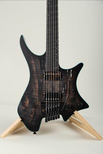 strandberg Boden J6 Custom Tremolo Spalted Maple Top  Rosewood Neck Trans Black 2021