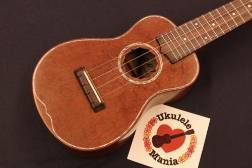 Antar Gecko (ヤモリ) Shell Inlay Quilted Sapeli Soprano #5668 