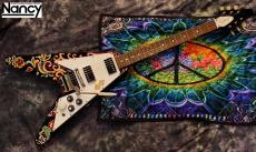 Epiphone JIMI HENDRIX PAINTED V Epiphone Inspired by Gibson Custom Shop Jimi Hendrix "Love Drops" Flying