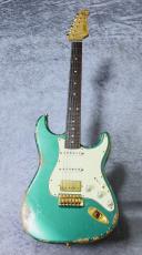 XOTiC XSC-2 Master Grade Flame Maple Neck Heavy Aged Gold Parts~ Sherwood Green~ #4103_2