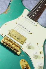 XOTiC XSC-2 Master Grade Flame Maple Neck Heavy Aged Gold Parts~ Sherwood Green~ #4103_3