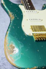 XOTiC XSC-2 Master Grade Flame Maple Neck Heavy Aged Gold Parts~ Sherwood Green~ #4103_4