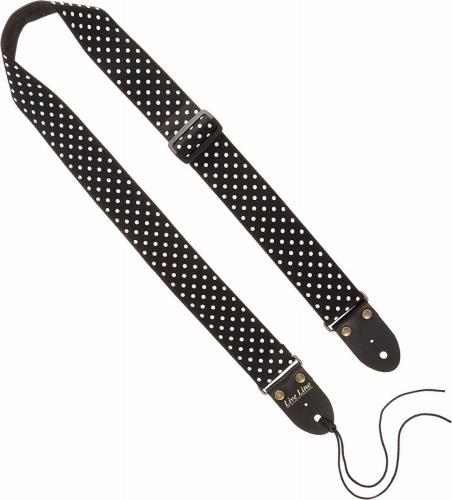 Live Line LS2000WBB ギターストラップ 水玉 モノクロ 日本製 ハンドメイド