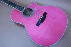 Morris TC-16 SPK / See-through pink・Englmann Spruce and Flame Sycamore Top・Solid African Mahogany Side and Back・Ebony Fingerboard and Bridge・Clear guard・With L.R.Baggs Element【With Original Hard Case】 2020年製_3