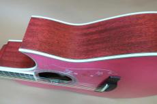 Morris TC-16 SPK / See-through pink・Englmann Spruce and Flame Sycamore Top・Solid African Mahogany Side and Back・Ebony Fingerboard and Bridge・Clear guard・With L.R.Baggs Element【With Original Hard Case】 2020年製_5