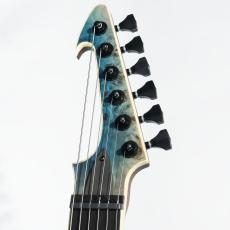Skervesen Guitars Raptor 6 Poplar Burl Aqua Blue Burst MH 【3.33kg】_4