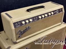 Fender Tremolux Amp 6G9-B 1962-63 White Tolex & Brown Panel /2×10 Closed Piggyback Cabinet "Pre CBS Sound"_4