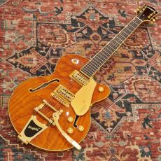 Gretsch Electromatic LTD Flame Okoume Broadkaster Jr. Single -Cut with Bigsby, Roundup Orange_2
