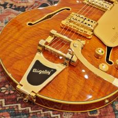 Gretsch Electromatic LTD Flame Okoume Broadkaster Jr. Single -Cut with Bigsby, Roundup Orange_3