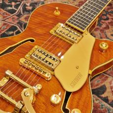 Gretsch Electromatic LTD Flame Okoume Broadkaster Jr. Single -Cut with Bigsby, Roundup Orange_4