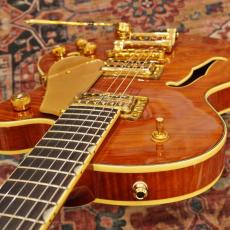 Gretsch Electromatic LTD Flame Okoume Broadkaster Jr. Single -Cut with Bigsby, Roundup Orange_5