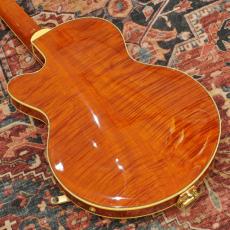 Gretsch Electromatic LTD Flame Okoume Broadkaster Jr. Single -Cut with Bigsby, Roundup Orange_9