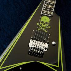 Edwards E-ALEXI GREENY -Black with Lime Green Pinstripe & Skull - #ED4811253